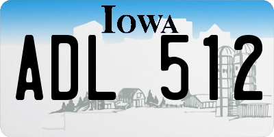 IA license plate ADL512