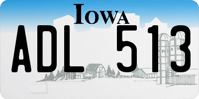 IA license plate ADL513