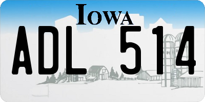 IA license plate ADL514