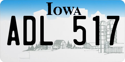 IA license plate ADL517