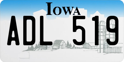 IA license plate ADL519