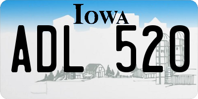 IA license plate ADL520