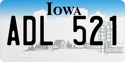 IA license plate ADL521