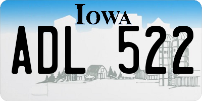 IA license plate ADL522