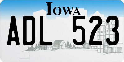 IA license plate ADL523
