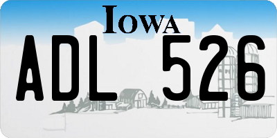 IA license plate ADL526