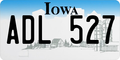 IA license plate ADL527