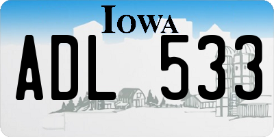 IA license plate ADL533
