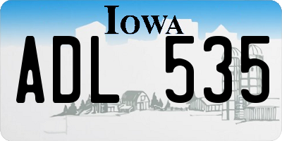 IA license plate ADL535