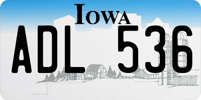 IA license plate ADL536