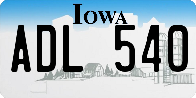 IA license plate ADL540