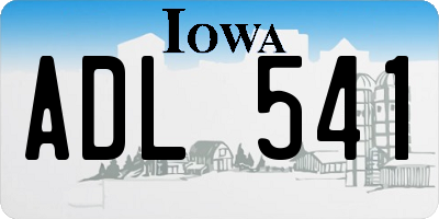 IA license plate ADL541