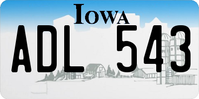 IA license plate ADL543