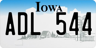 IA license plate ADL544