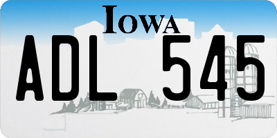 IA license plate ADL545