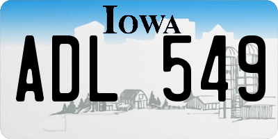IA license plate ADL549