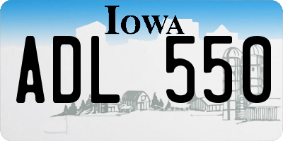 IA license plate ADL550