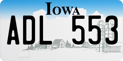 IA license plate ADL553