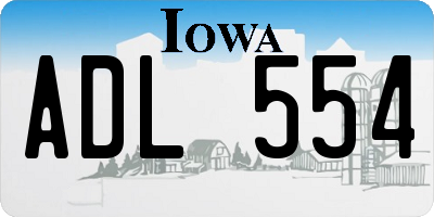 IA license plate ADL554