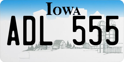 IA license plate ADL555