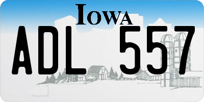 IA license plate ADL557