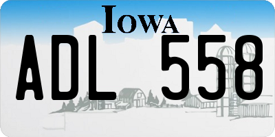IA license plate ADL558