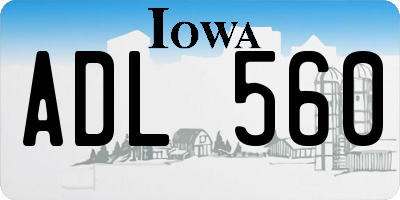 IA license plate ADL560