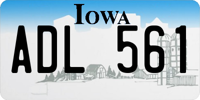 IA license plate ADL561