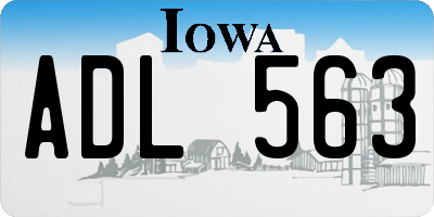 IA license plate ADL563