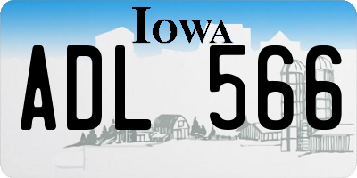 IA license plate ADL566