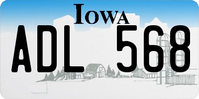 IA license plate ADL568