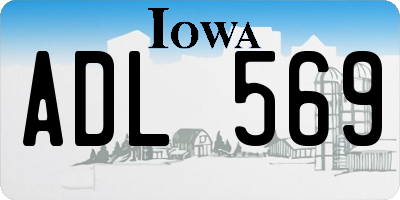 IA license plate ADL569