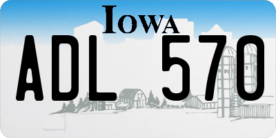 IA license plate ADL570