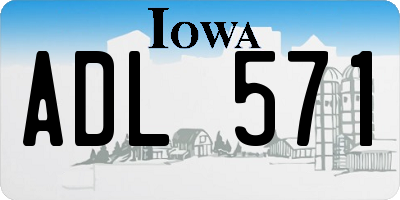 IA license plate ADL571