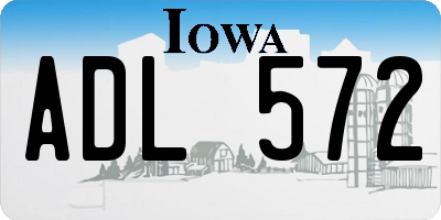 IA license plate ADL572