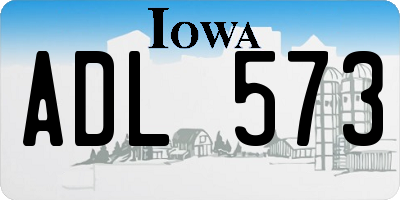 IA license plate ADL573
