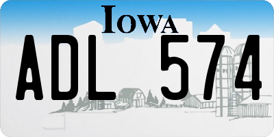 IA license plate ADL574