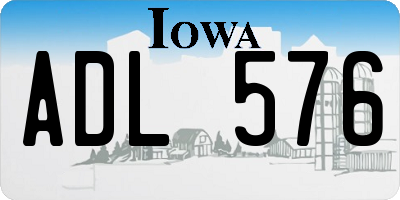 IA license plate ADL576