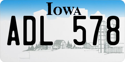 IA license plate ADL578