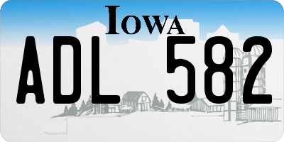 IA license plate ADL582