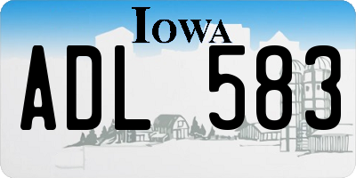 IA license plate ADL583