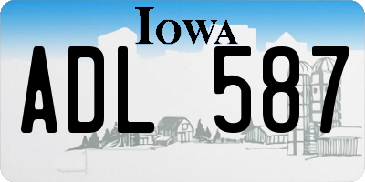 IA license plate ADL587