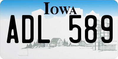IA license plate ADL589