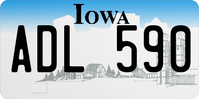 IA license plate ADL590
