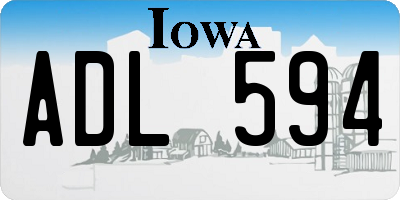 IA license plate ADL594