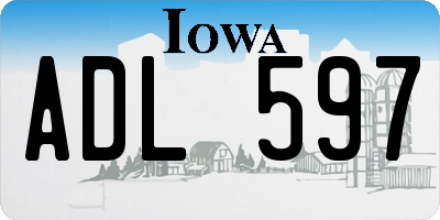 IA license plate ADL597