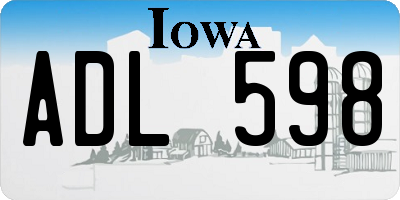 IA license plate ADL598