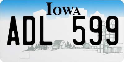 IA license plate ADL599