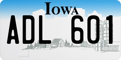 IA license plate ADL601