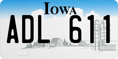 IA license plate ADL611
